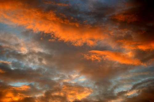 Sky Clouds Sunset Afterglow Abendstimmung