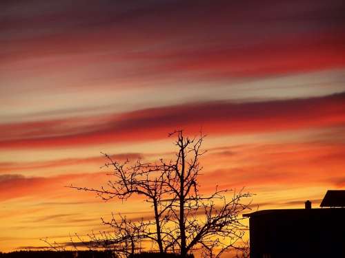 Sky Afterglow Sunset Abendstimmung Mood Dusk Red