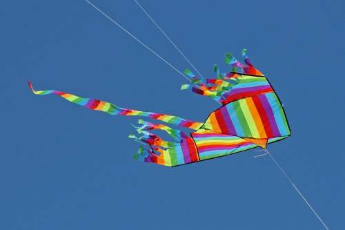 Sky Dragons Flying Kites Background Wind Summer
