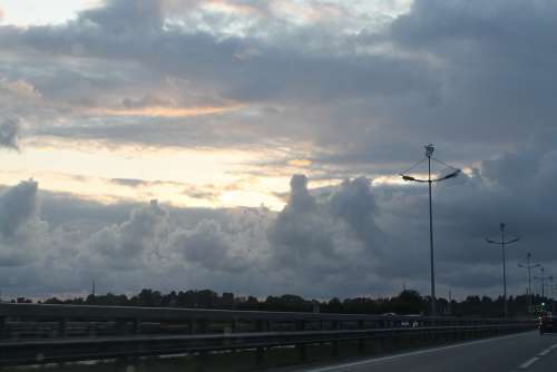 Sky Clouds Road Nature