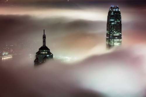 Skyscraper Dust Fog Foggy Architecture Building