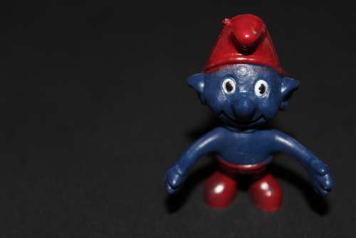 Smurf Figure Blue Red Figures