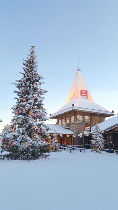 Snow Winter Christmas Village Lapland December