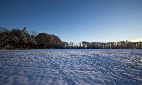 Snow Field Winter England Landscape Country