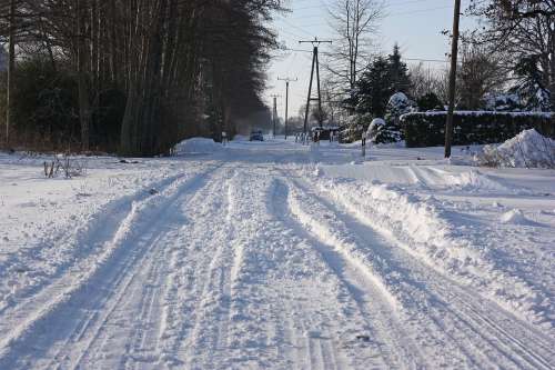 Snow Road Winter Service Winter Blizzard Snowdrift