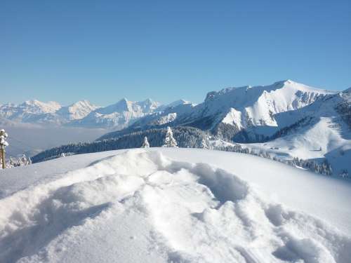 Snow Winter Switzerland Mountains Snowy