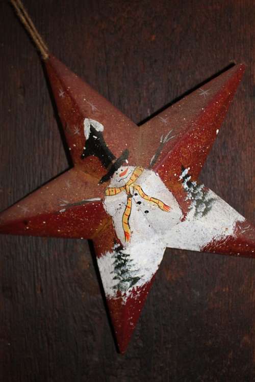 Snowman Winter Christmas Star Figure