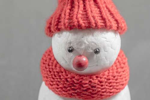Snowman Winter Cap Cold Mood Postcard
