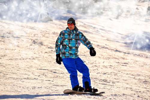 Snowboarding Man Winter Extreme Sports Snowboard