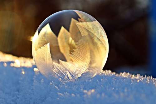 Soap Bubble Frost Snow Bubble Eiskristalle Winter