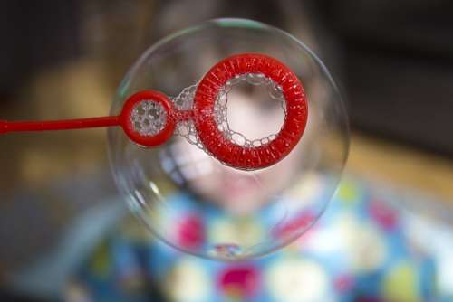 Soap Bubble Bubble Playing Child Blowing Fun Play