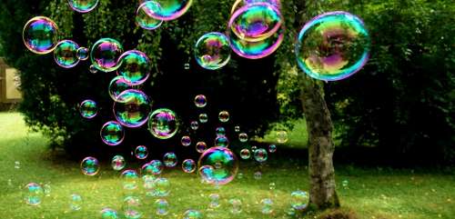 Soap Bubbles Colorful Flying Make Soap Bubbles