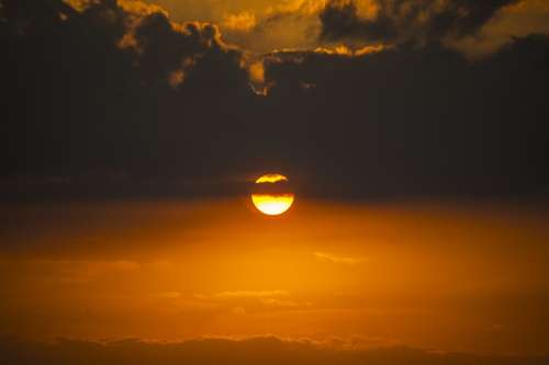 Solar Black Orange Sky Horizon Sunset