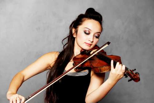 Solo Violinist Playing Artist Stringed Female