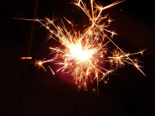 Sparkler Celebration New Year Day Burn Night