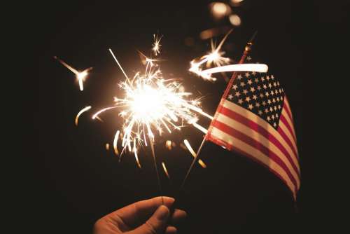 Sparkler Usa American Flag United Holiday July