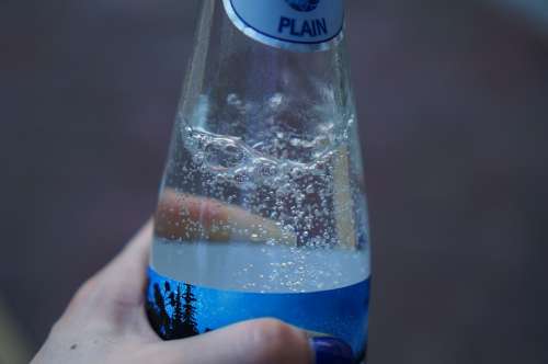 Sparkling Water Beverages Carbonate Blue Freshness