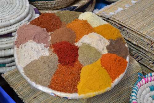 Spices Color Kitchen Colorful Food Market Powder