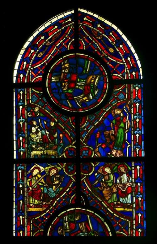 Stained Glass Window Gothic Church Varennes-Jarcy