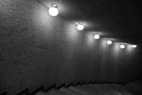 Stairs Stairway Dark Hall Dark Indoor Night Lights
