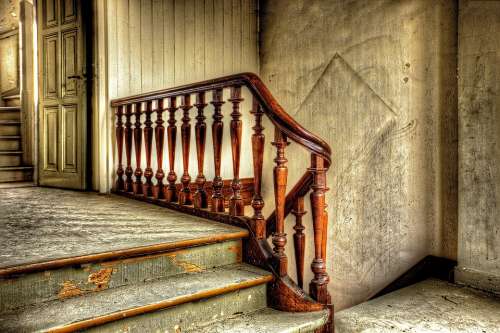 Stairs Steps Old Hdr Architecture Decay Building