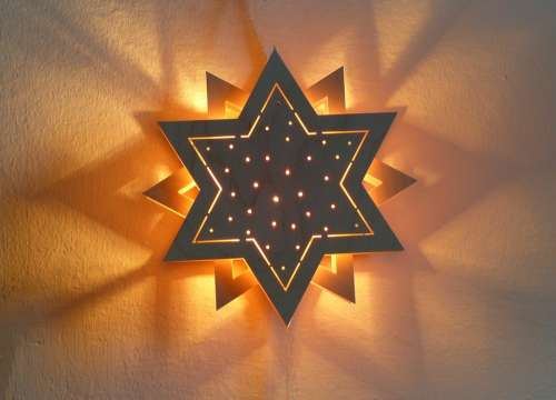 Star Shadow Light Illuminated Wood Star Mood