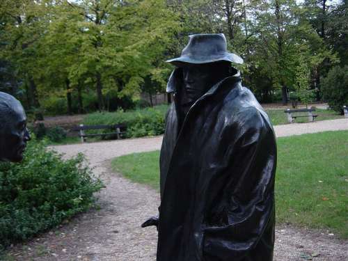 Statue Ady Death Mask Debrecen Hungary Poet