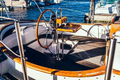 Steering Steering Wheel Boat Ocean Sailing Vessel