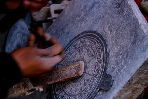 Stone Carving Nepal Kathmandu Stupa Buddhism