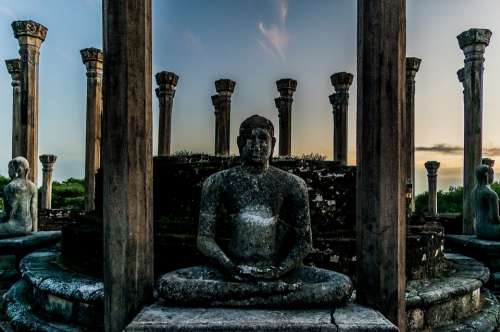 Stone Statue Lord Buddha Heritage Sri Lanka
