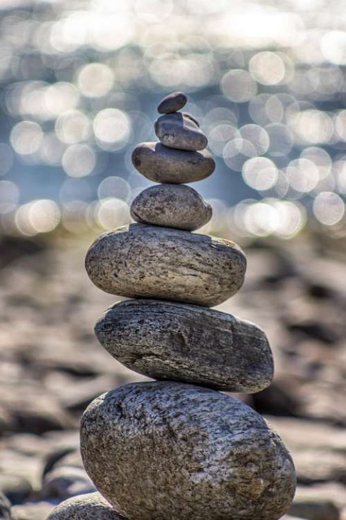 Stones Pebbles Round Stack Zen Stones Zen