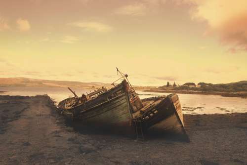 Stranded Ships Wrecks Abandoned Aground Beach