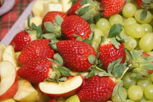 Strawberries Apple Grapes Vitamins Fruit Sweet
