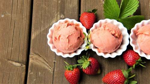 Strawberry Ice Cream Strawberries Fresh Fruits