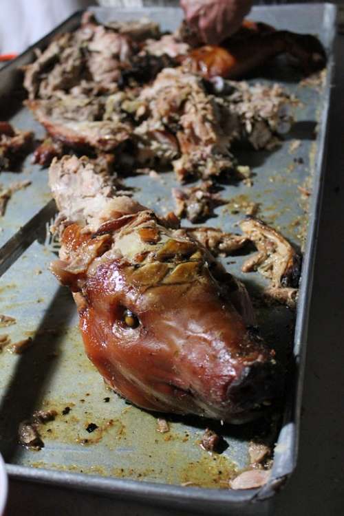 Suckling Pig Pork Bbq Bone Cook Food Pig Rib