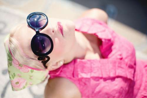Summer Young Woman Pretty Sunglasses Sunshine