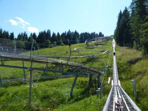 Summer Toboggan Run Toboggan Train Summer