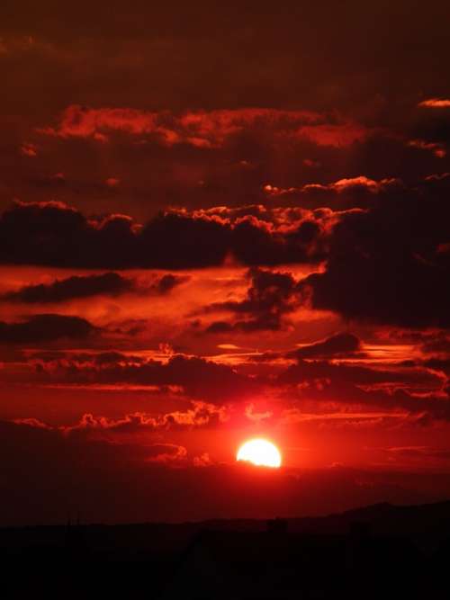 Sun Clouds Sky Red Evening Abendstimmung Sunset