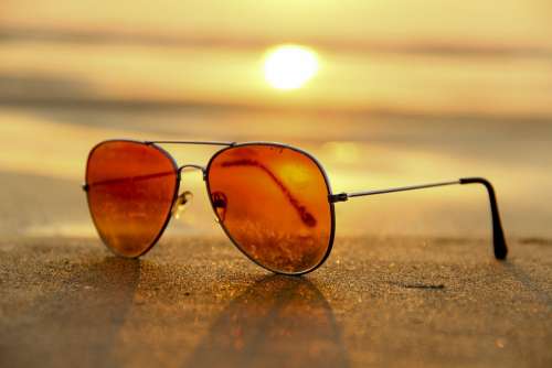 Sunset Beach Sunglasses Sand Summer