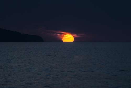 Sunset Ocean Azores Portugal Sun Island Nature