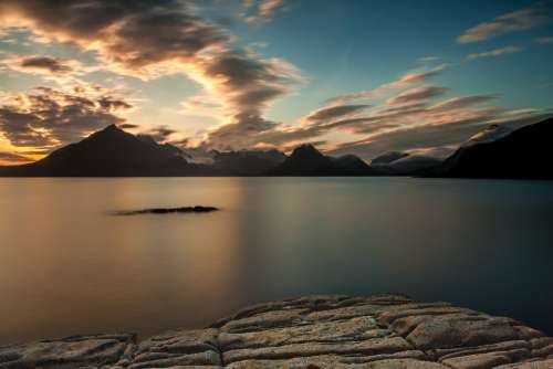 Sunset Clouds Lake Rest Sunny Twilight Meditation