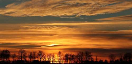 Sunset Sun Evening Sky Clouds Abendstimmung