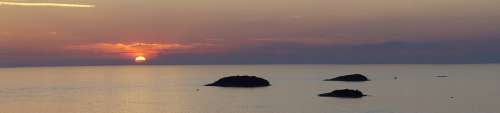 Sunset Sea Water Sun Island