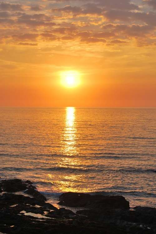 Sunset Cornwall Sea