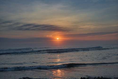 Sunset Nature Dawn Night Beach Orange Horizon