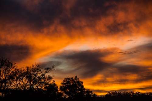 Sunset Sky Clouds Orange Grey Dramatic Australia