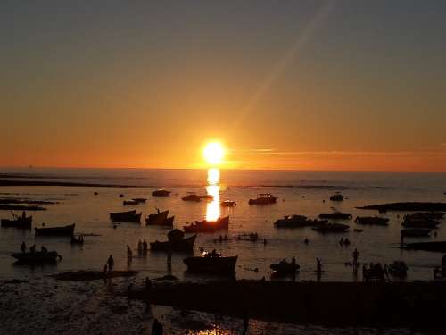 Sunset Casablanca Beach Morocco Beach