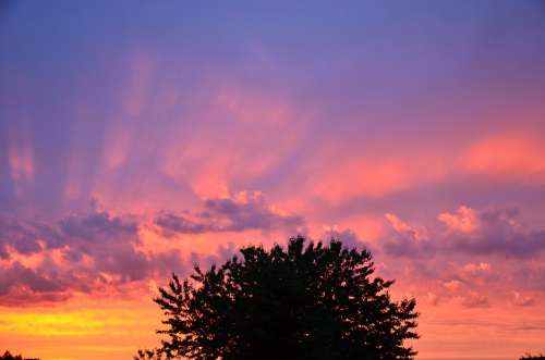 Sunset Afterglow Sky Evening Sky Abendstimmung