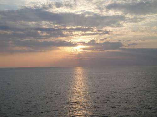 Sunset Water Sea Abendstimmung Romance