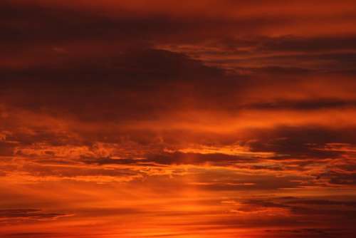 Sunset Sun Sky Cloud Red Fire In The Evening